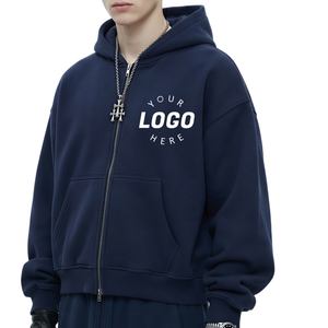 Full Custom Zip Up Heavyweight Puff Printing Fleece Hoodie Jacket