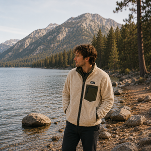 Custom Logo Relaxed Fit Teddy Fleece Jacket