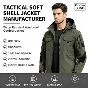 Men's Tactical Outdoor Soft Shell Hunting Patchwork Multi-pocket Jacket