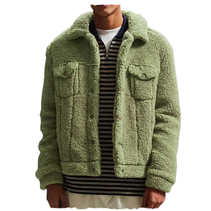 OEM Custom Embroidery Logo Unisex Sherpa Jacket