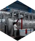 Padded jackets production line with quilting and insulation inspection
