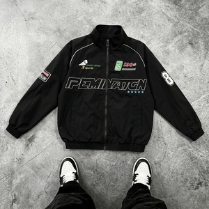 Custom Logo Nylon Woven Loose Fit Racing Jacket Streetwear