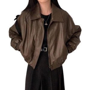 Elegant Retro PU Leather Jacket Wholesale Supplier